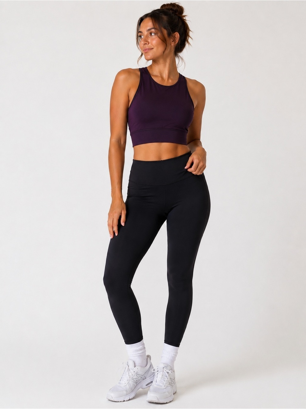 Old Navy Active Powersoft Plum Longline Sports Bra Girls Size L 10-12